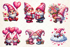 Pink Valentine Gnome In Love Clipart Bundle - CraftNest - Digital Crafting and Art