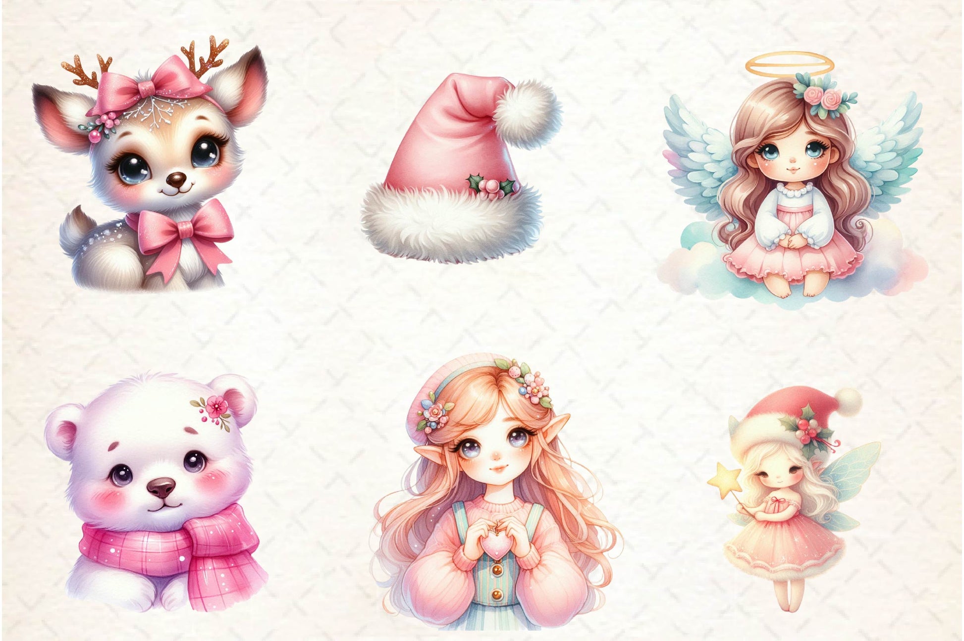 Soft Girl Christmas Clipart Bundle - CraftNest - Digital Crafting and Art