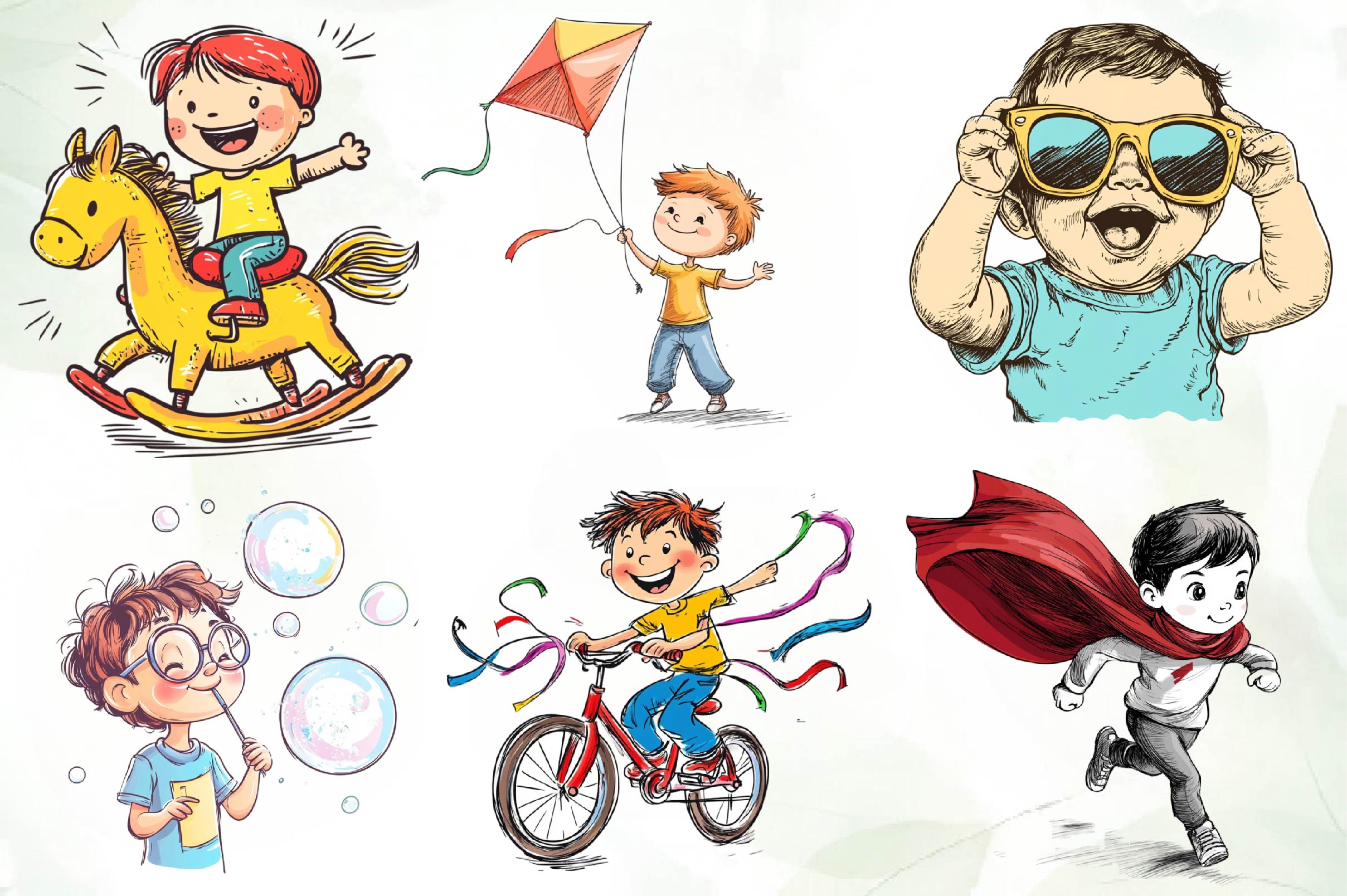 Hand Drawn Children Clipart Bundle 1 - CraftNest - Digital Crafting and Art
