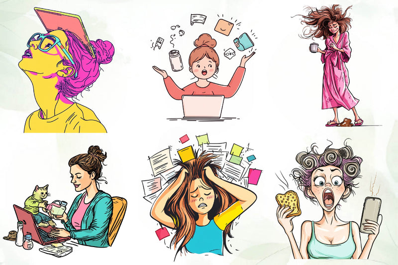 Funny Woman Clipart Bundle - CraftNest - Digital Crafting and Art