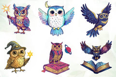 Cute Celestial Owl Clipart Bundle - CraftNest - Digital Crafting and Art