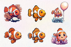 Cute Clownfish Clipart Bundle - CraftNest - Digital Crafting and Art