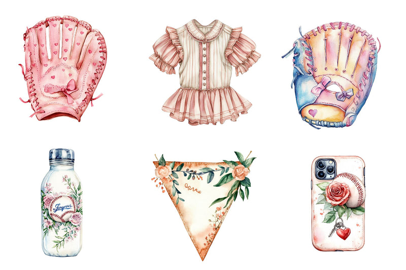 Coquette Baseball Clipart Bundle 1 - CraftNest - Digital Crafting and Art