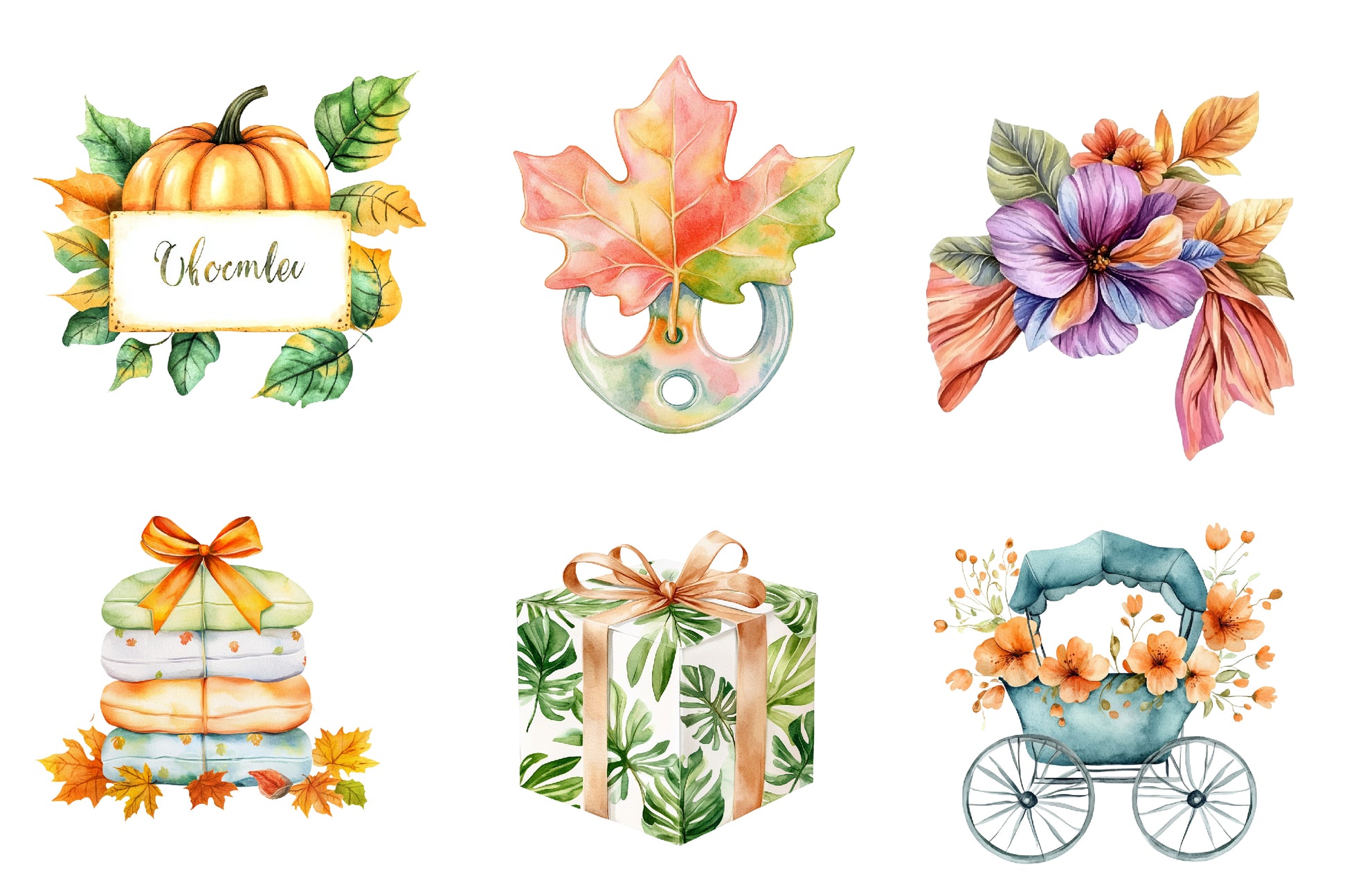 Autumn Baby Shower Clipart Bundle - CraftNest - Digital Crafting and Art