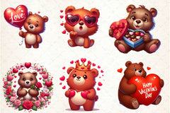 Valentine's Day Love Bear Clipart Bundle - CraftNest - Digital Crafting and Art
