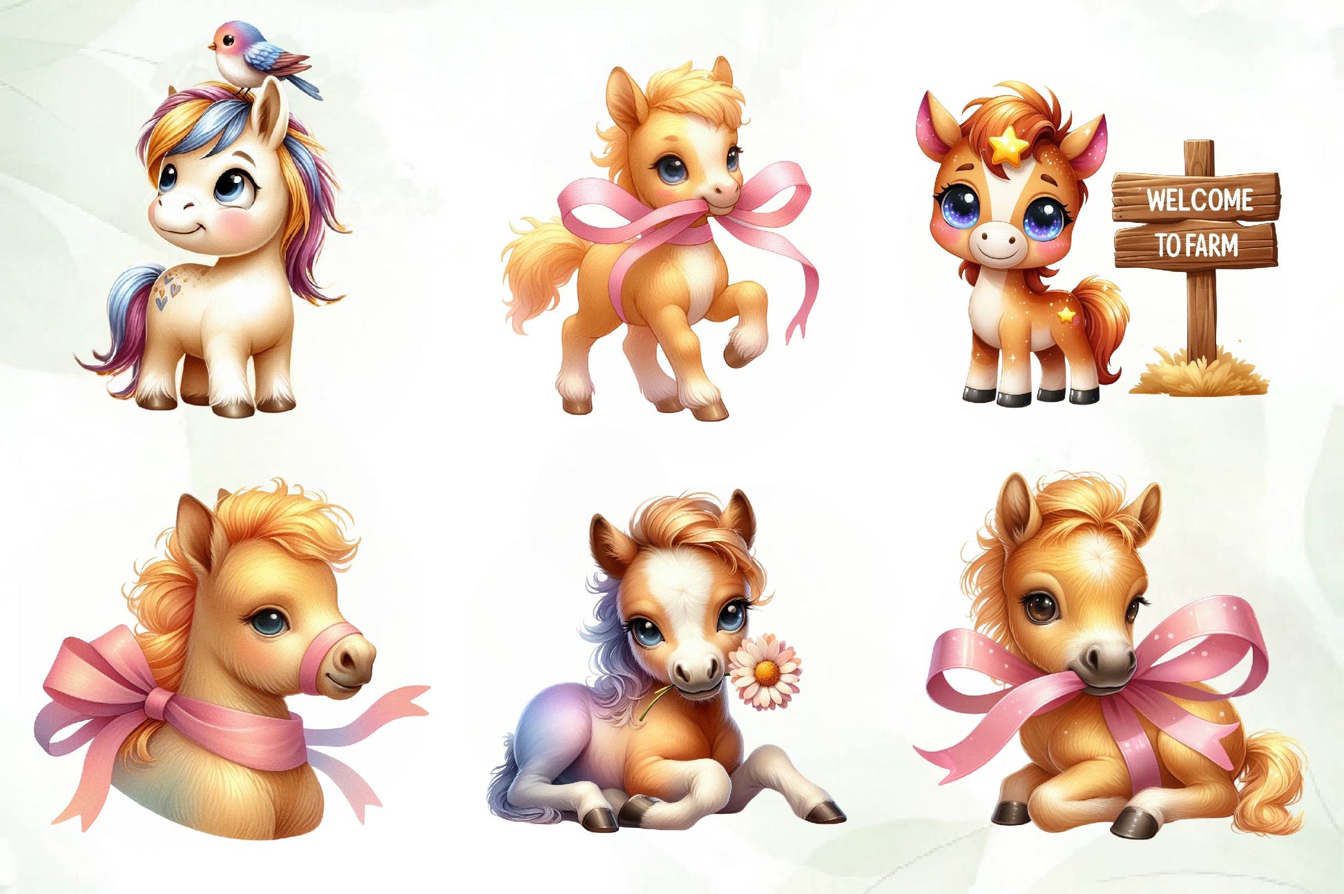 Baby Horse Clipart Bundle - CraftNest - Digital Crafting and Art