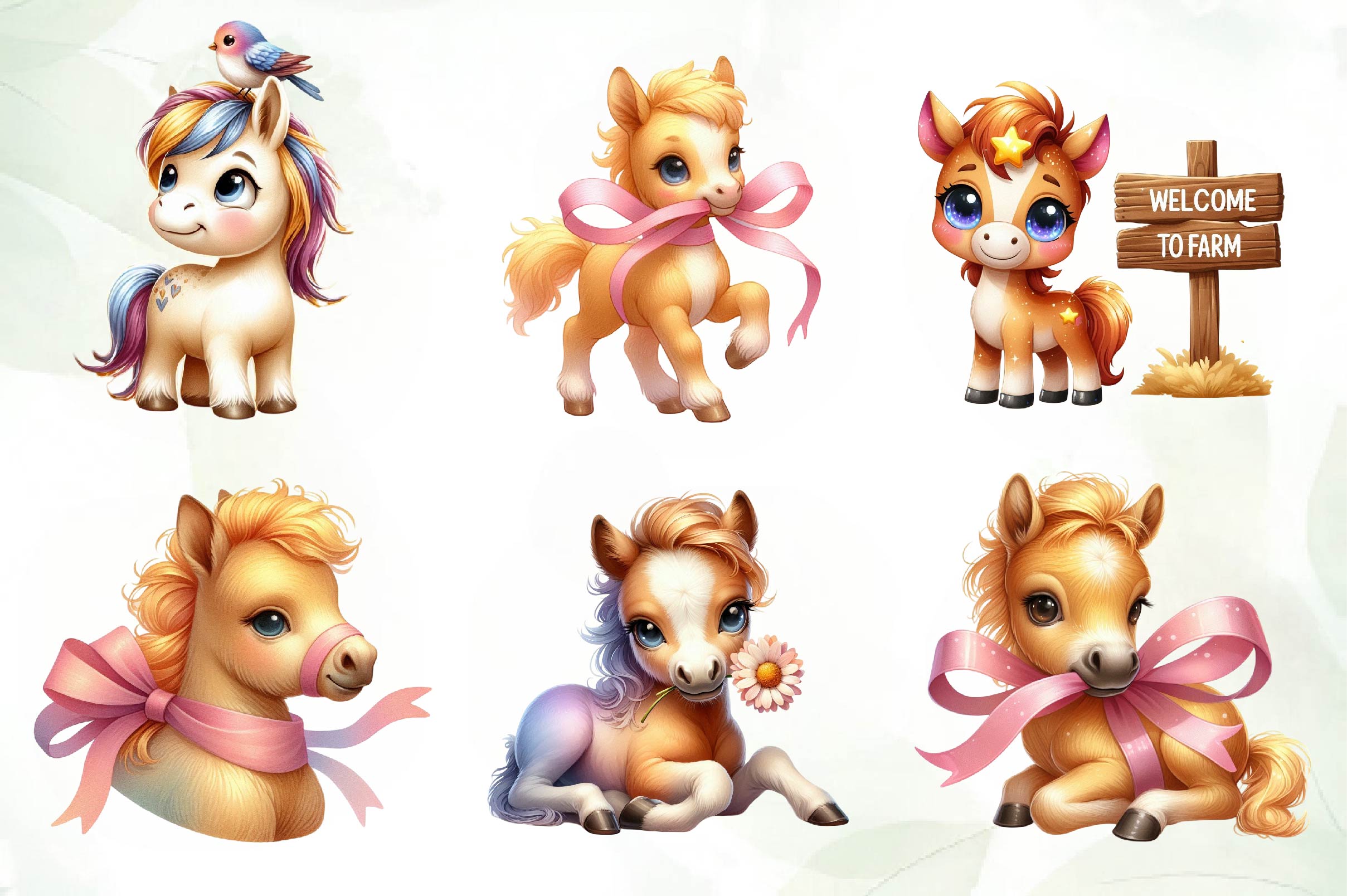 Baby Horse Clipart Bundle - CraftNest - Digital Crafting and Art