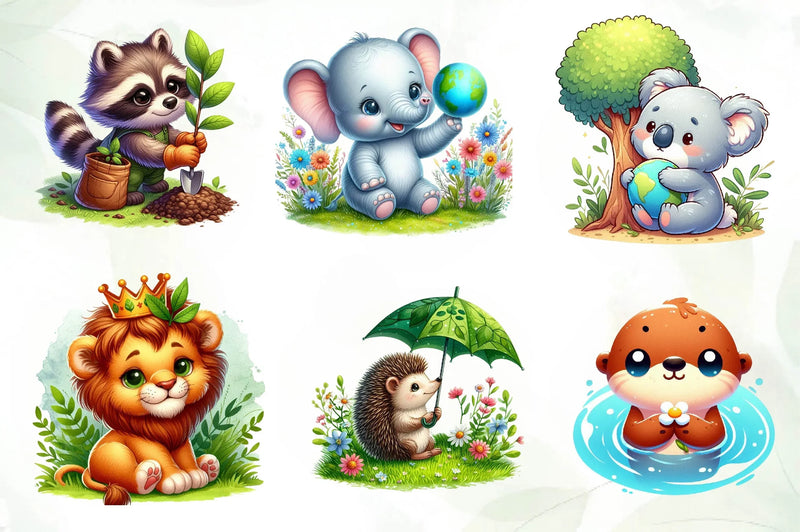 Earth Day Animals Wildlife Clipart Bundle - CraftNest - Digital Crafting and Art