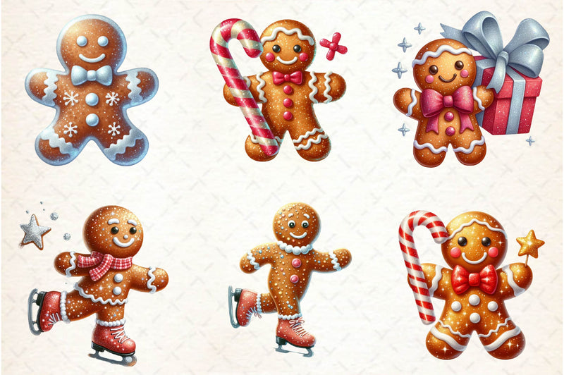 Glitter Gingerbread Man Clipart Bundle - CraftNest - Digital Crafting and Art