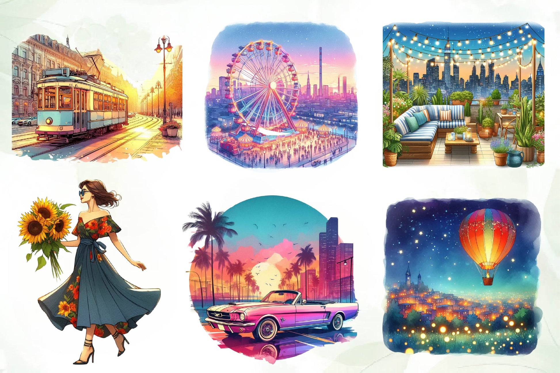 Summer City Clipart Bundle - CraftNest - Digital Crafting and Art