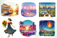 Summer City Clipart Bundle - CraftNest - Digital Crafting and Art