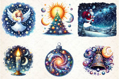 Celestial Christmas Clipart Bundle - CraftNest - Digital Crafting and Art