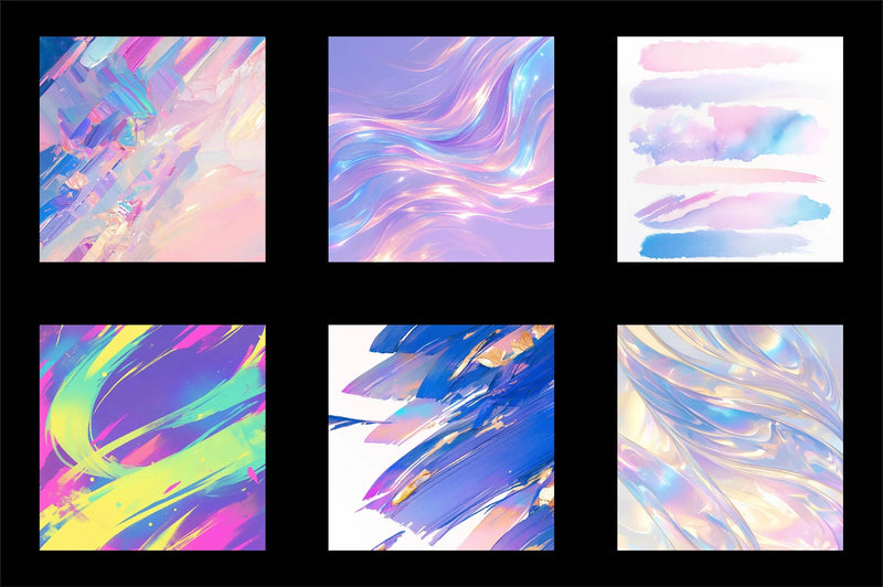 Iridescent Brush Strokes Digital Paper - CraftNest - Digital Crafting and Art