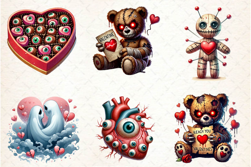 Creepy Valentines Clipart Bundle - CraftNest - Digital Crafting and Art