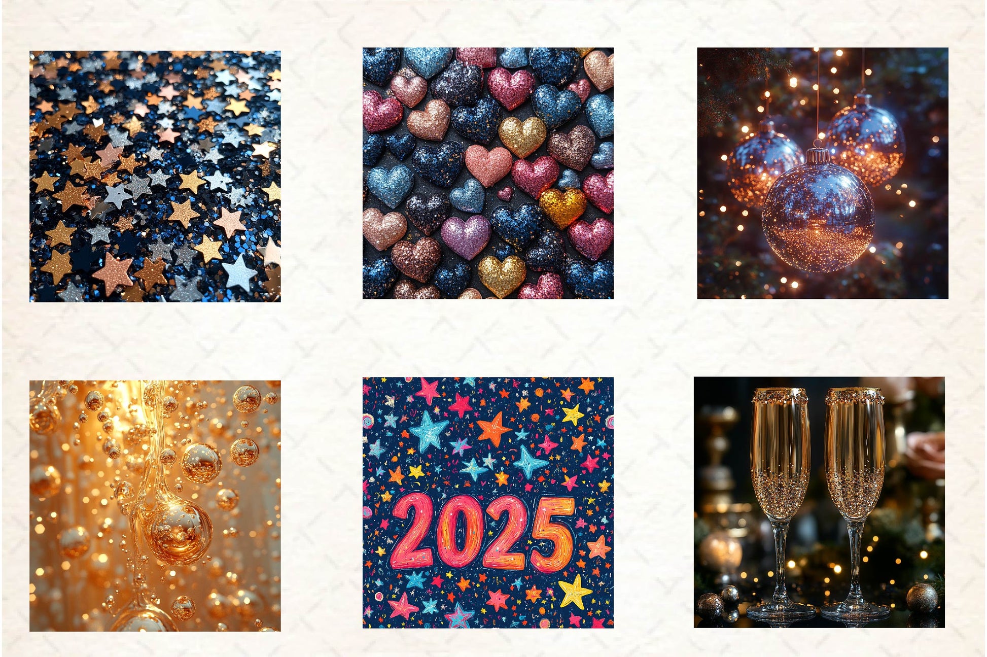 New Year's Eve Seamless Patterns Clipart Bundle - CraftNest - Digital Crafting and Art