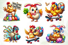 Funny Easter Chicken Clipart Bundle - CraftNest - Digital Crafting and Art