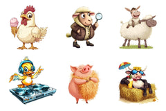 Quirky Funny Farm Animals Clipart Bundle - CraftNest - Digital Crafting and Art