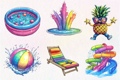 Colorful Pool Party Clipart Bundle - CraftNest - Digital Crafting and Art