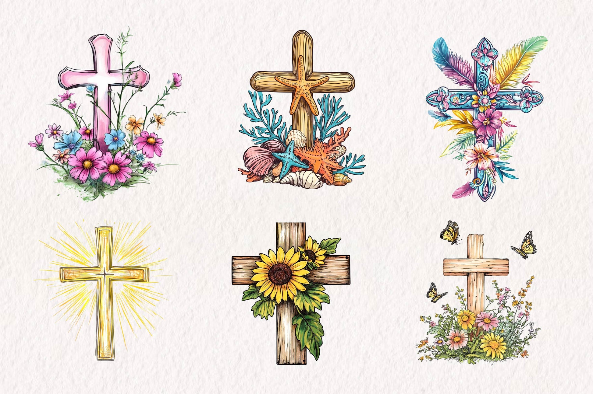 Summer Cross Clipart Bundle - CraftNest - Digital Crafting and Art