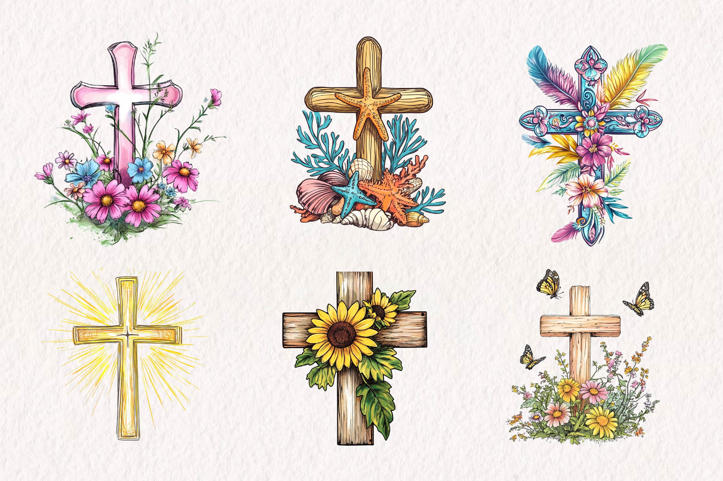 Summer Cross Clipart Bundle - CraftNest - Digital Crafting and Art