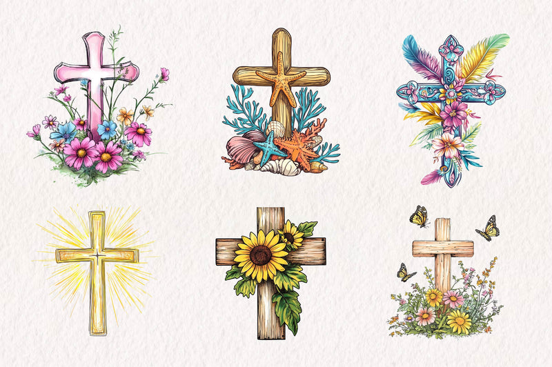 Summer Cross Clipart Bundle - CraftNest - Digital Crafting and Art