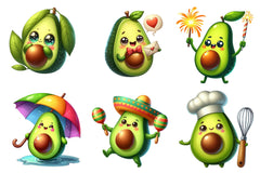 Cute Avocado Clipart Bundle - CraftNest - Digital Crafting and Art