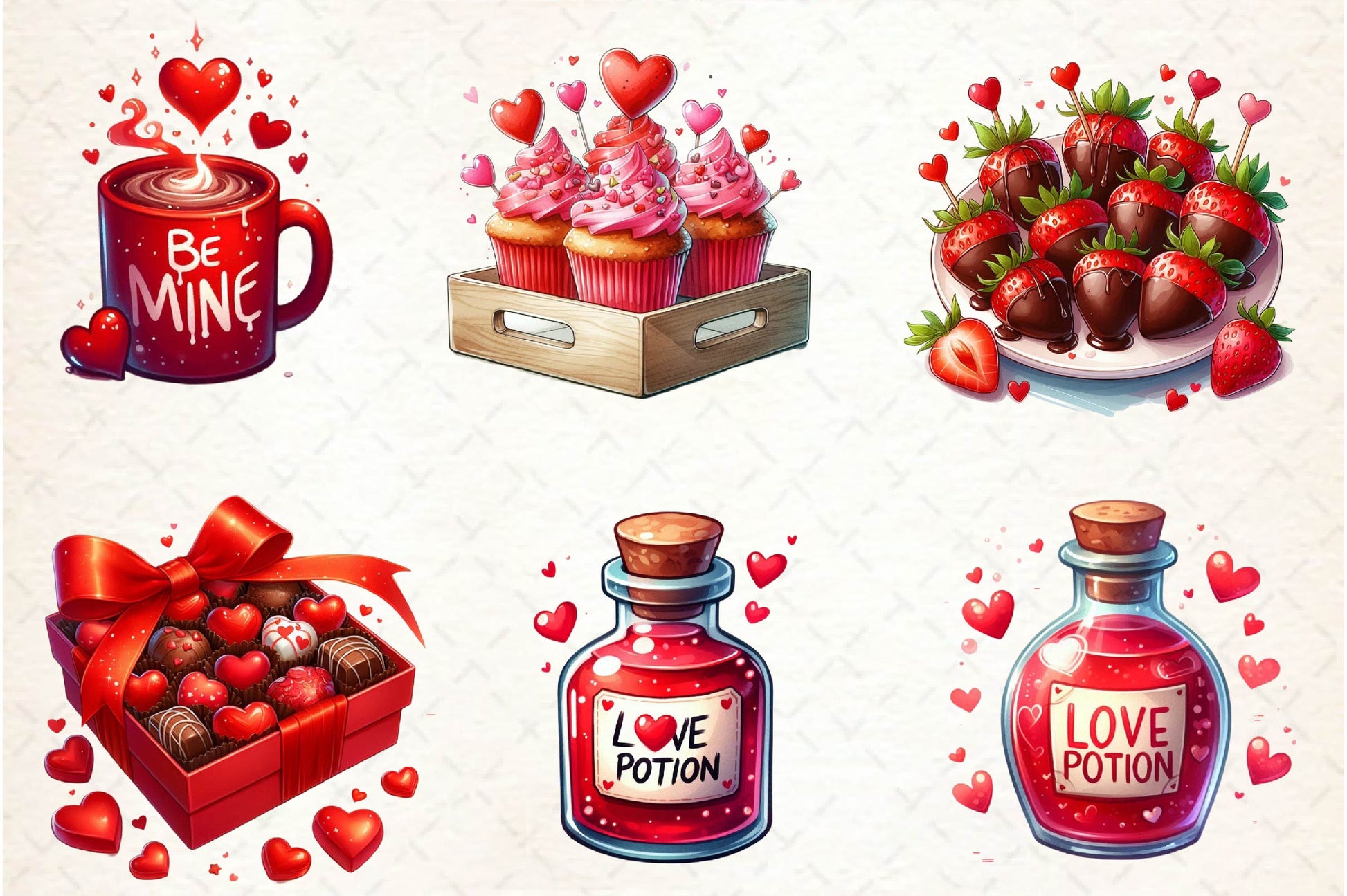 Red Valentines Day Prep Clipart Bundle - CraftNest - Digital Crafting and Art