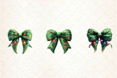 Green Grinch Coquette Bow Clipart Bundle - CraftNest - Digital Crafting and Art