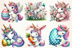 Cute Easter Unicorn Clipart Bundle - CraftNest - Digital Crafting and Art