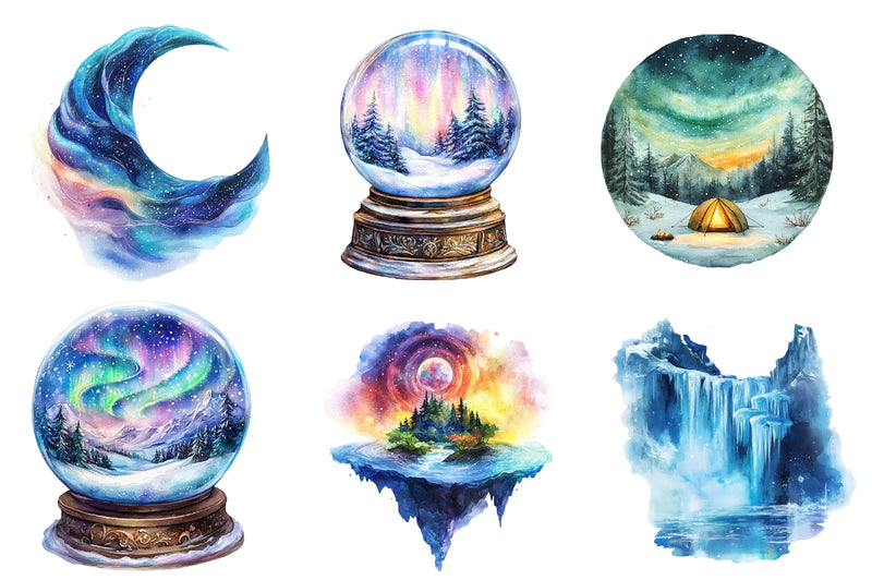 Enchanted Northern Lights Clipart Bundle - CraftNest - Digital Crafting and Art