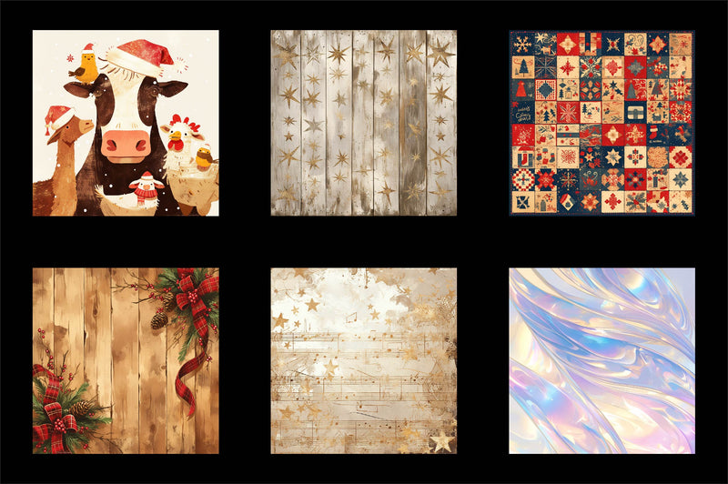 Country Christmas Digital Paper - CraftNest - Digital Crafting and Art