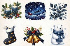 Navy Christmas Clipart Bundle 1 - CraftNest - Digital Crafting and Art