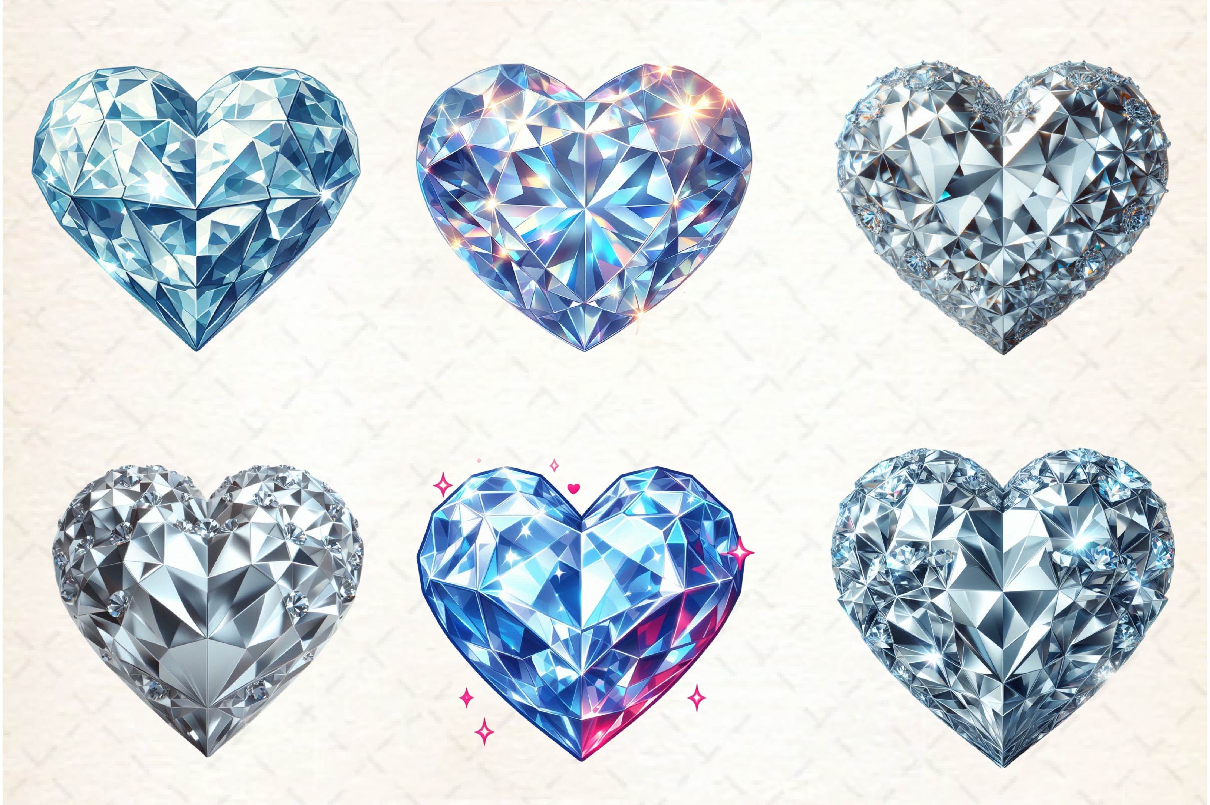 Diamonds Hearts Valentines Day Clipart Bundle - CraftNest - Digital Crafting and Art