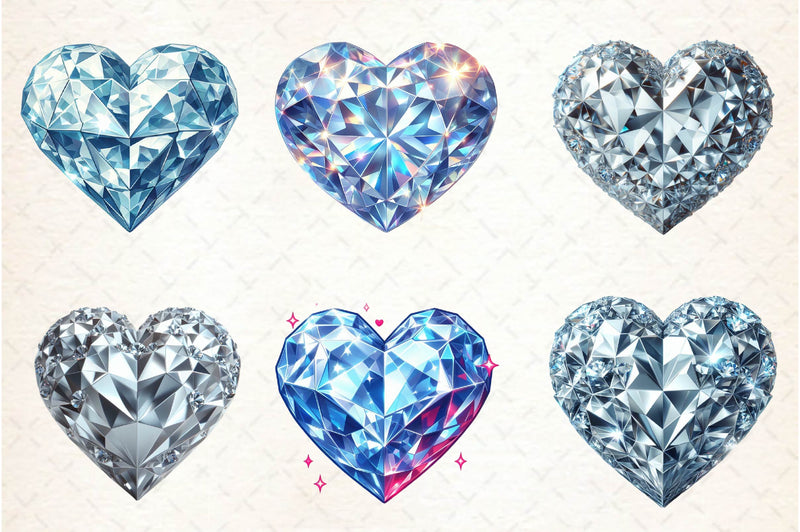 Diamonds Hearts Valentines Day Clipart Bundle - CraftNest - Digital Crafting and Art