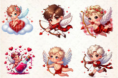 Red Valentine Cupid Clipart Bundle - CraftNest - Digital Crafting and Art