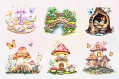 Whimsical Fairy Garden Clipart Bundle - CraftNest - Digital Crafting and Art