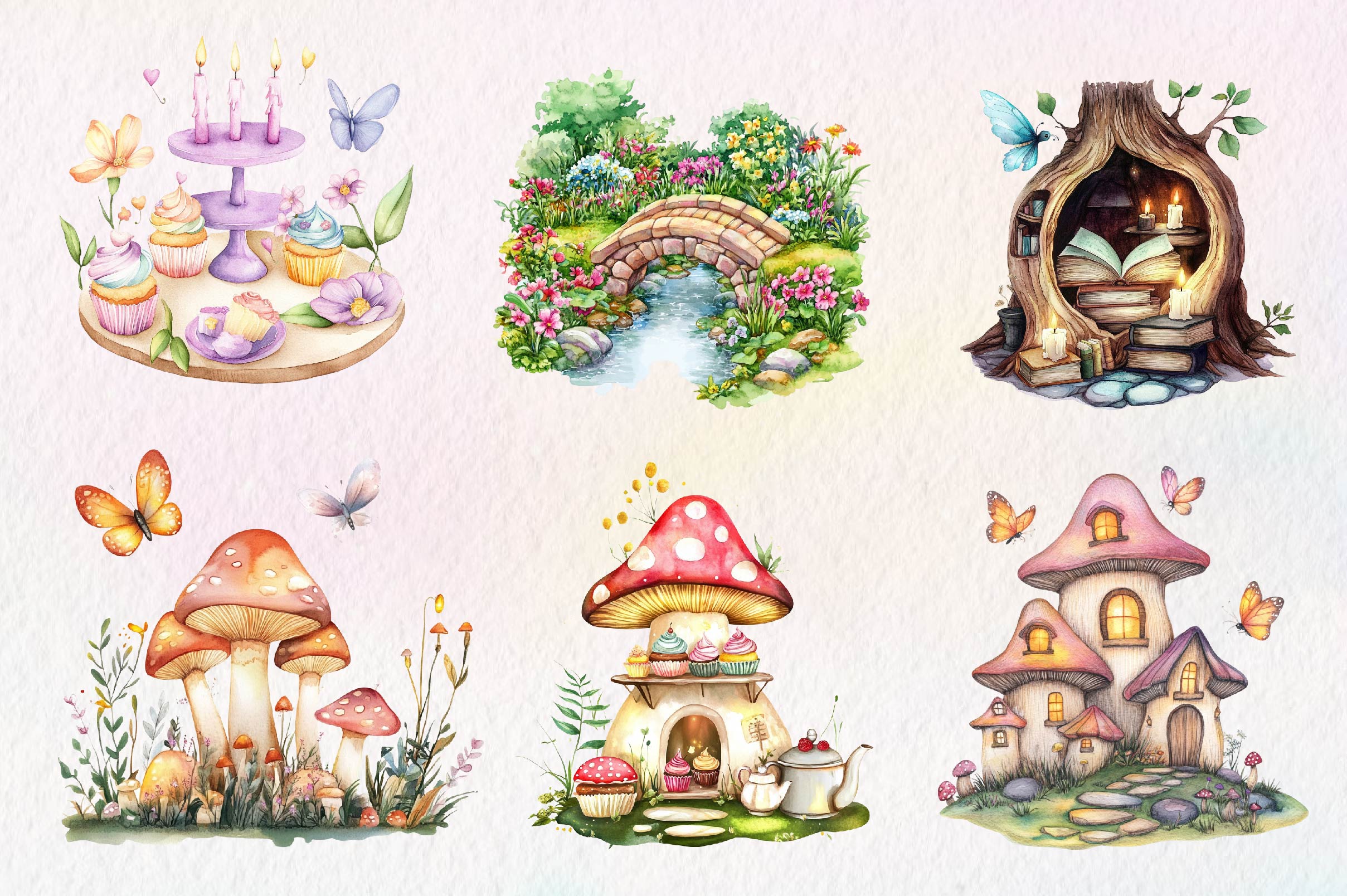 Whimsical Fairy Garden Clipart Bundle - CraftNest - Digital Crafting and Art