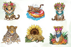 Summer Cute Leopard Clipart Bundle - CraftNest - Digital Crafting and Art
