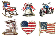 Vintage American Flag Design Clipart Bundle - CraftNest - Digital Crafting and Art