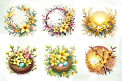 Spring Forsythia Flower Clipart Bundle - CraftNest - Digital Crafting and Art