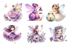 Garden Purple Fairies Clipart Bundle - CraftNest - Digital Crafting and Art