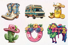 Summer Cowgirl Clipart Bundle 1 - CraftNest - Digital Crafting and Art