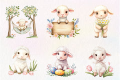 Spring Floral Baby Lamb Clipart Bundle - CraftNest - Digital Crafting and Art