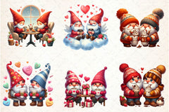 Valentine Gnome Couple Coffee Cup Clipart Bundle - CraftNest - Digital Crafting and Art