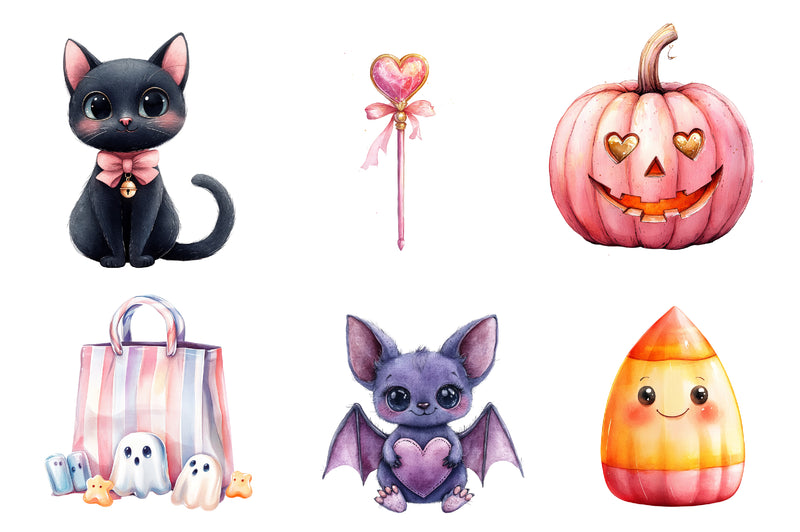 Charm Pink Halloween Clipart Bundle - CraftNest - Digital Crafting and Art