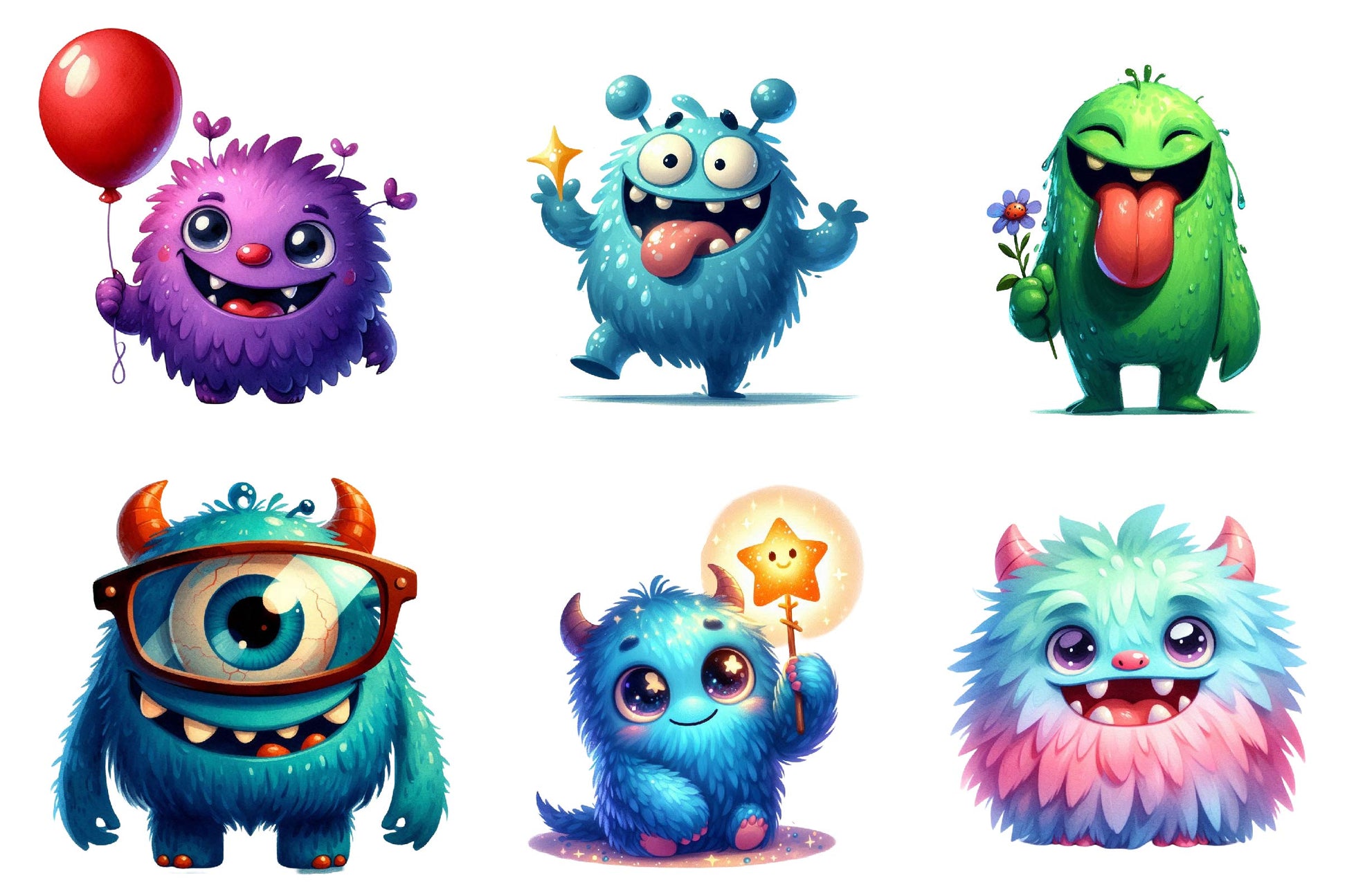 Cute Funny Monsters Clipart Bundle 2 - CraftNest - Digital Crafting and Art