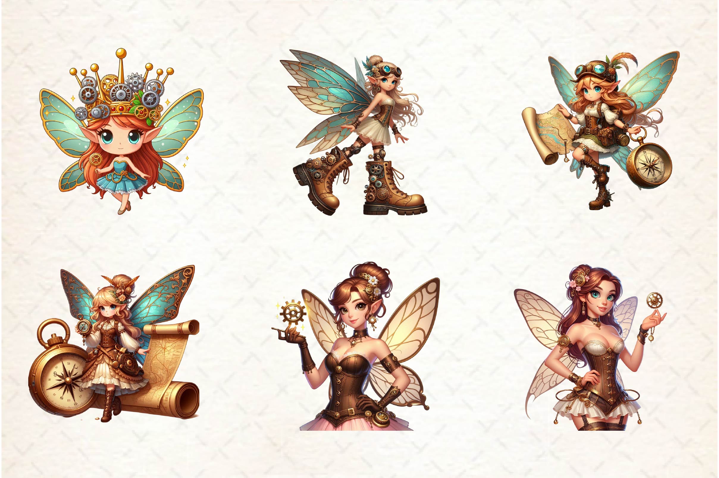 Steampunk Fairy Clipart Bundle - CraftNest - Digital Crafting and Art