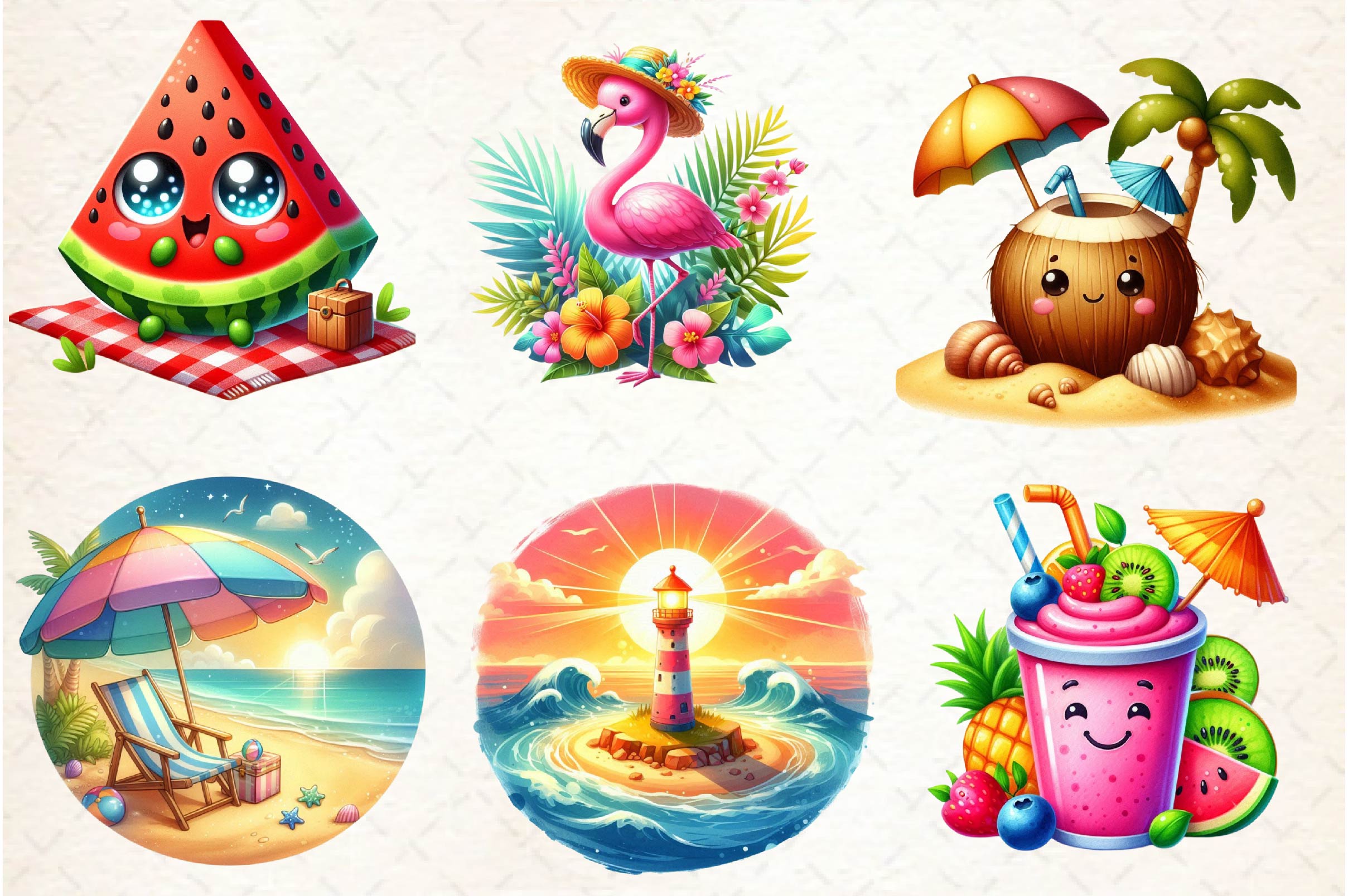 Happy Summer Clipart Bundle - CraftNest - Digital Crafting and Art