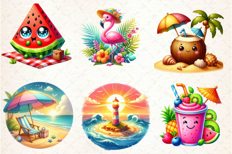 Happy Summer Clipart Bundle - CraftNest - Digital Crafting and Art