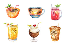 Summer Tropical Cup Clipart Bundle 1 - CraftNest - Digital Crafting and Art